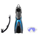 Tusa Mask Fin Snorkel Package – Ino Pro Diving Silicone, Zensee Pro or Visio Pro Single Lens Mask + Hyperdry Elite II Snorke…