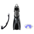 Tusa Mask Fin Snorkel Package – Ino Pro Diving Silicone, Zensee Pro or Visio Pro Single Lens Mask + Hyperdry Elite II Snorke…