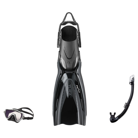 Tusa Mask Fin Snorkel Package – Ino Pro Diving Silicone, Zensee Pro or Visio Pro Single Lens Mask + Hyperdry Elite II Snorke…