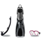 Tusa Mask Fin Snorkel Package – Intega Dual Lens, Freedom HD Single Lens or Zensee Mask + Hyperdry Elite II Snorkel + HyFlex…