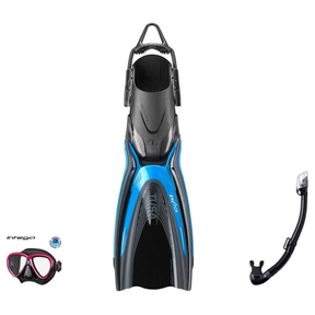 Tusa Mask Fin Snorkel Package – Intega Dual Lens, Freedom HD Single Lens or Zensee Mask + Hyperdry Elite II Snorkel + HyFlex…