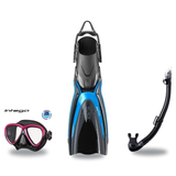 Tusa Mask Fin Snorkel Package – Intega Dual Lens, Freedom HD Single Lens or Zensee Mask + Hyperdry Elite II Snorkel + HyFlex…