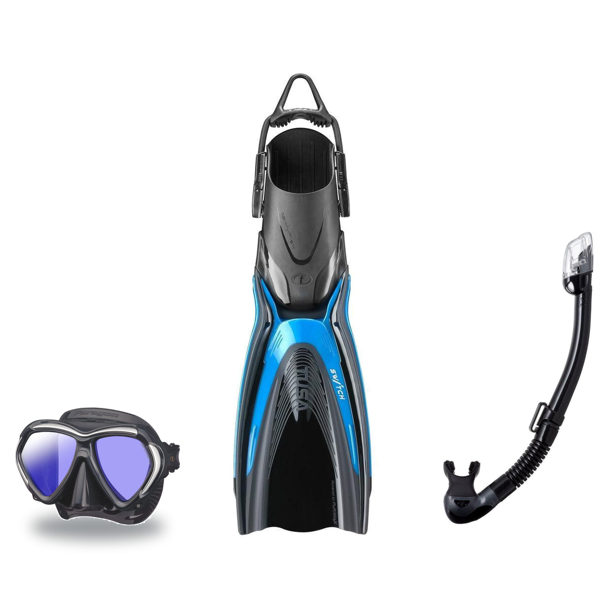 Tusa Mask Fin Snorkel Package – Paragon Professional, Paragon S Single Lens or Zensee Pro Mask + Hyperdry Elite II Snorkel +…