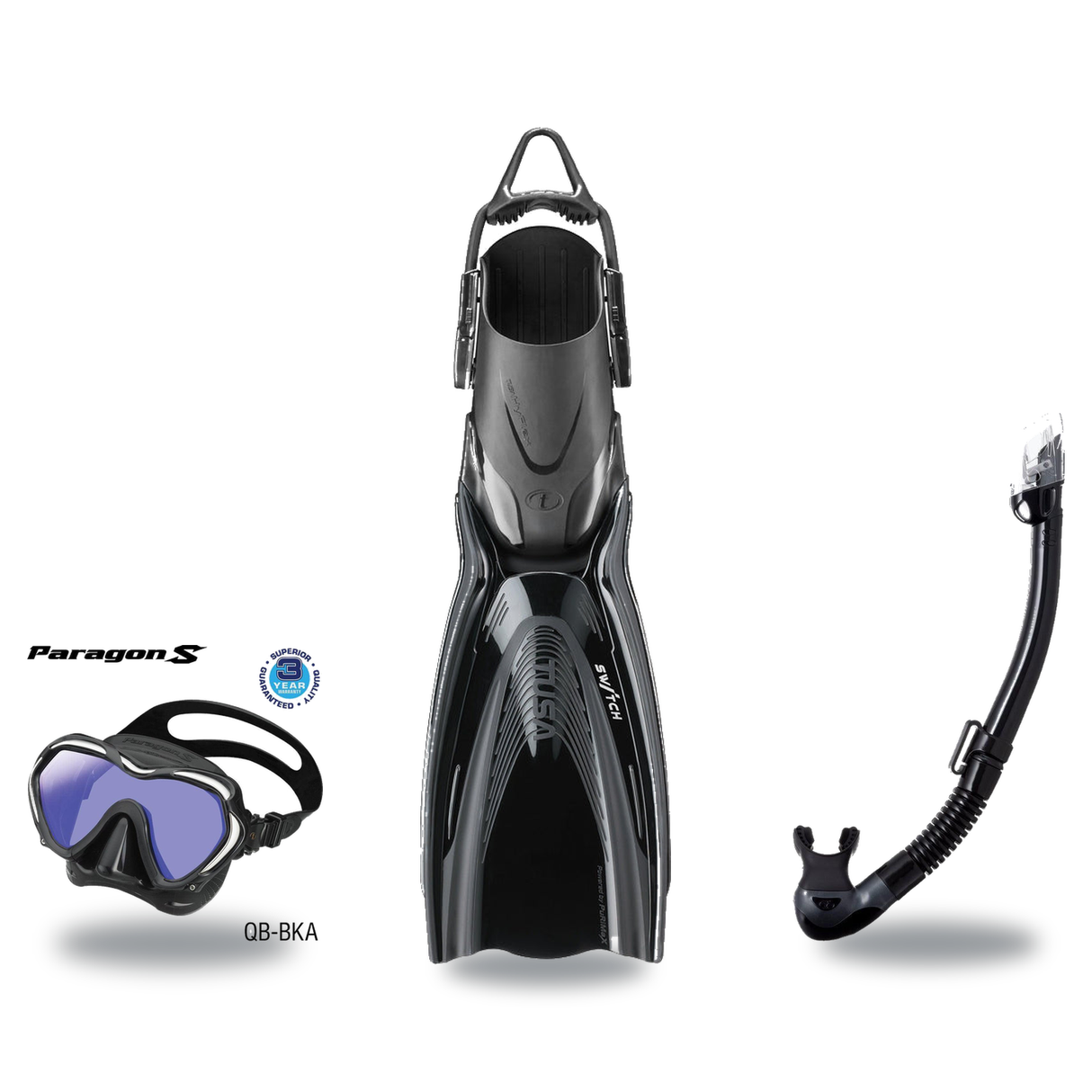 Tusa Mask Fin Snorkel Package – Paragon Professional, Paragon S Single Lens or Zensee Pro Mask + Hyperdry Elite II Snorkel +…