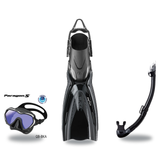 Tusa Mask Fin Snorkel Package – Paragon Professional, Paragon S Single Lens or Zensee Pro Mask + Hyperdry Elite II Snorkel +…