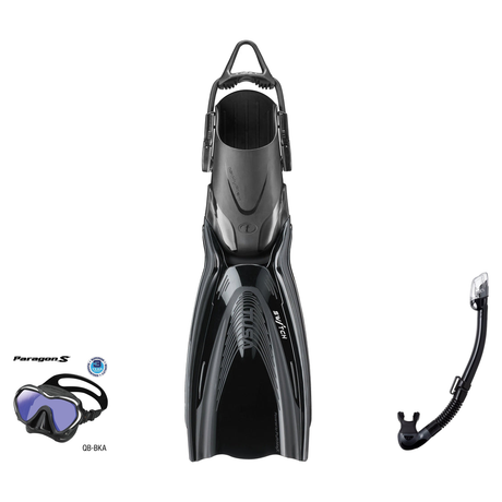 Tusa Mask Fin Snorkel Package – Paragon Professional, Paragon S Single Lens or Zensee Pro Mask + Hyperdry Elite II Snorkel +…