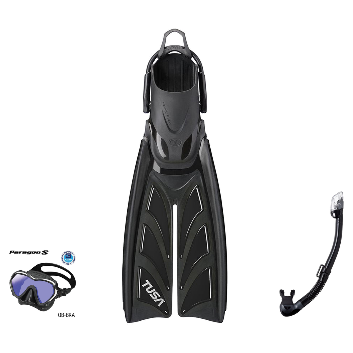 Tusa Mask Fin Snorkel Package – Paragon Professional, Paragon S Single Lens or Zensee Pro Mask + Hyperdry Elite II Snorkel +…