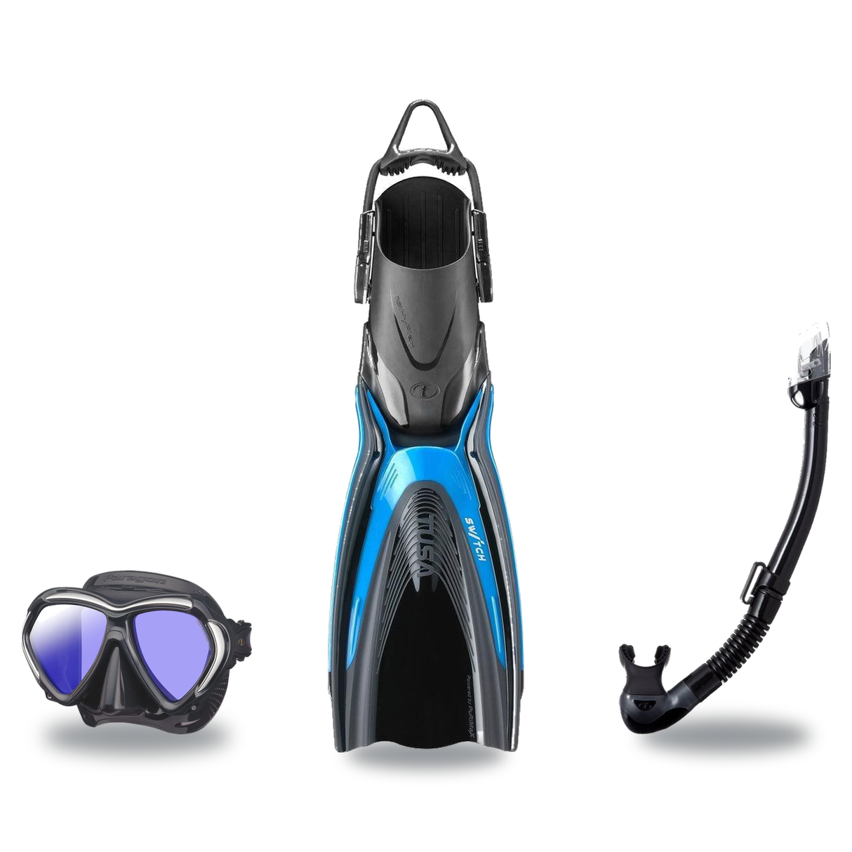Tusa Mask Fin Snorkel Package – Paragon Professional, Paragon S Single Lens or Zensee Pro Mask + Hyperdry Elite II Snorkel +…
