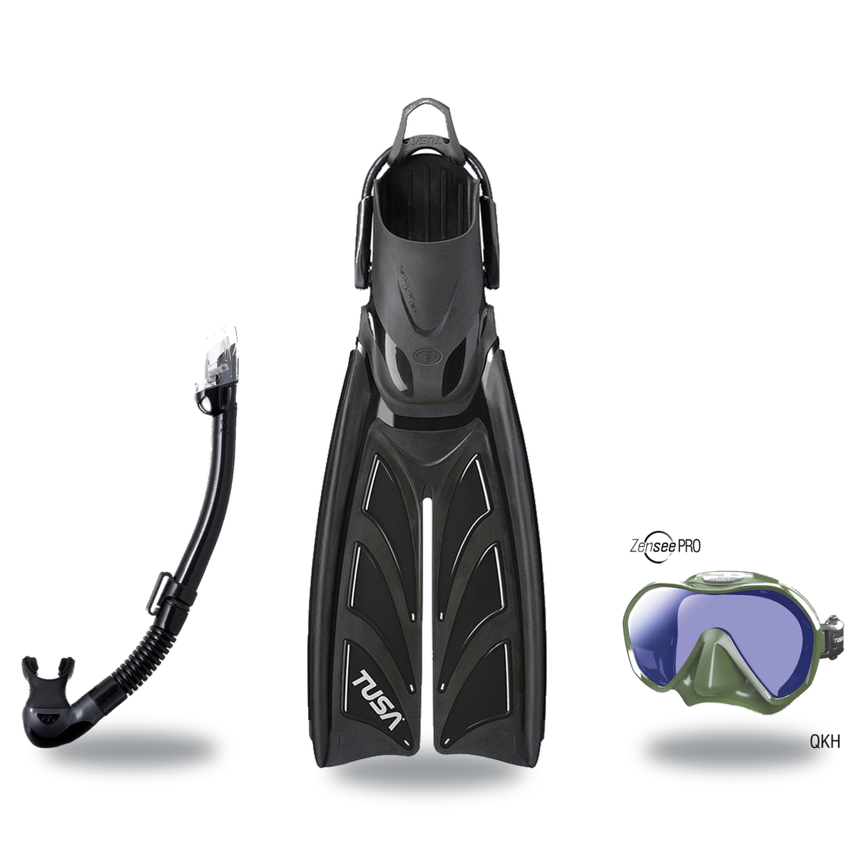 Tusa Mask Fin Snorkel Package – Paragon Professional, Paragon S Single Lens or Zensee Pro Mask + Hyperdry Elite II Snorkel +…