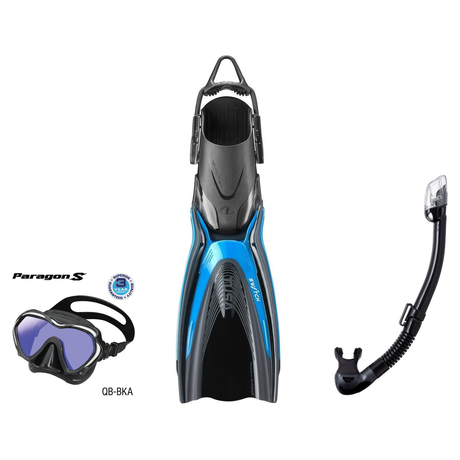 Tusa Mask Fin Snorkel Package – Paragon S Single Lens, Paragon Professional or Zensee Pro Mask + Hyperdry Elite II Snorkel +…