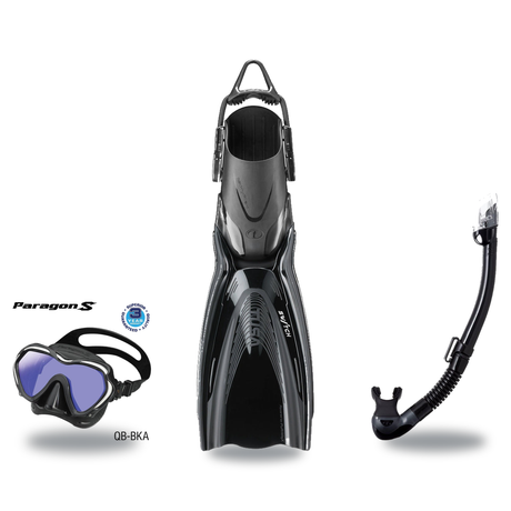 Tusa Mask Fin Snorkel Package – Paragon S Single Lens, Paragon Professional or Zensee Pro Mask + Hyperdry Elite II Snorkel +…