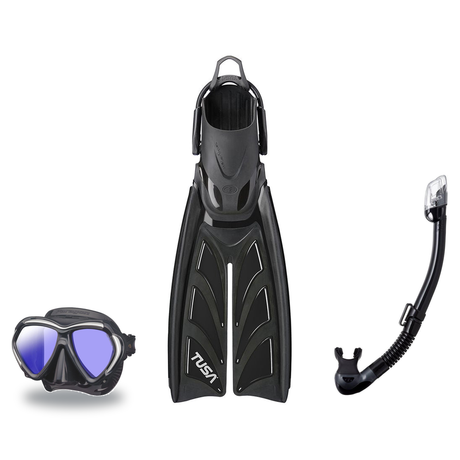 Tusa Mask Fin Snorkel Package – Paragon S Single Lens, Paragon Professional or Zensee Pro Mask + Hyperdry Elite II Snorkel +…