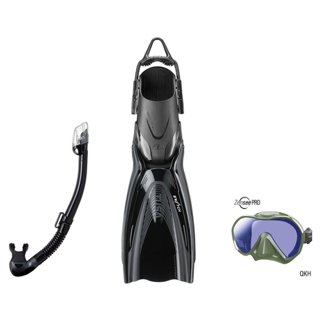 Tusa Mask Fin Snorkel Package – Paragon S Single Lens, Paragon Professional or Zensee Pro Mask + Hyperdry Elite II Snorkel +…