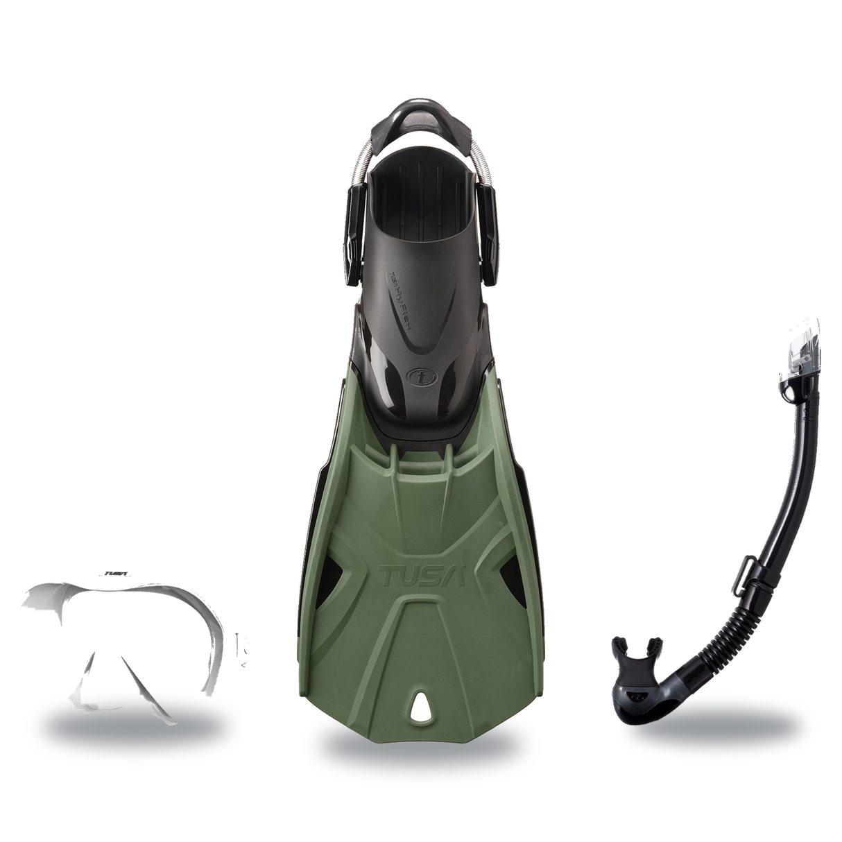 Tusa Mask Fin Snorkel Package – Freedom HD Single Lens, Zensee or Ino Mask + Hyperdry Elite II Snorkel + SF-0112 Tri-Force F…