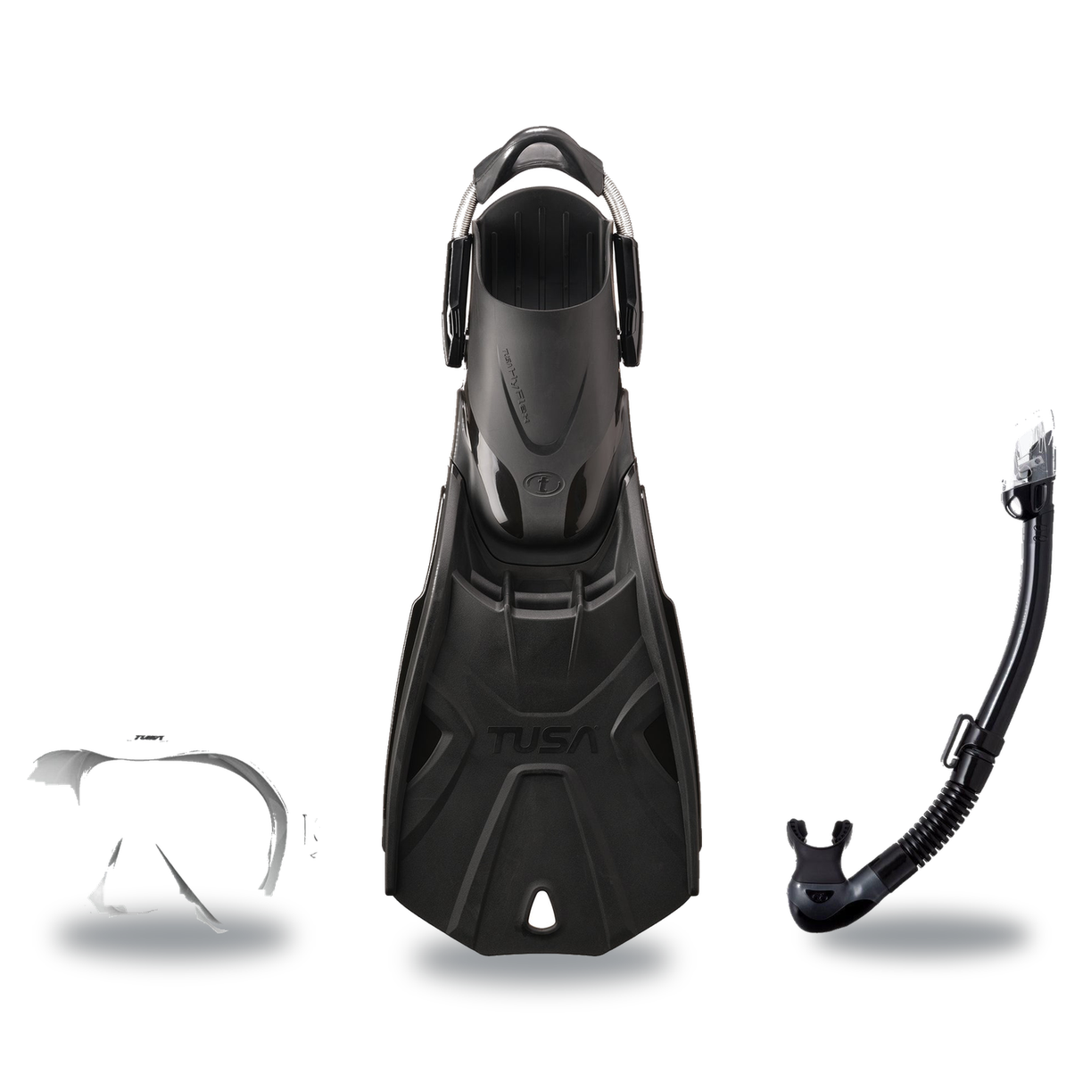 Tusa Mask Fin Snorkel Package – Freedom HD Single Lens, Zensee or Ino Mask + Hyperdry Elite II Snorkel + SF-0112 Tri-Force F…
