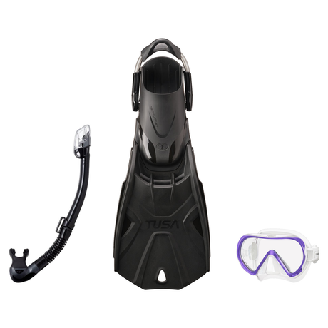 Tusa Mask Fin Snorkel Package – Freedom HD Single Lens, Zensee or Ino Mask + Hyperdry Elite II Snorkel + SF-0112 Tri-Force F…