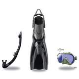 Tusa Mask Fin Snorkel Package – Zensee Pro, Ino Pro Diving Silicone or Visio Pro Single Lens Mask + Hyperdry Elite II Snorke…