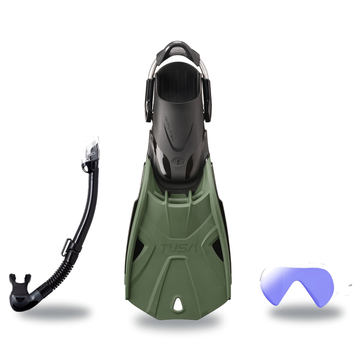 Tusa Mask Fin Snorkel Package – Zensee Pro, Ino Pro Diving Silicone or Visio Pro Single Lens Mask + Hyperdry Elite II Snorke…