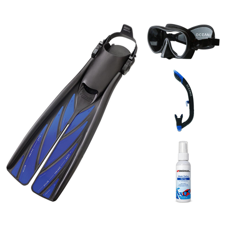 Zeagle Mask Fin Snorkel Package – Scope Mono, Venom or Mini Shadow Single Lens Mask + Ultra Dry 2 Snorkel + Recon Fins — Min…