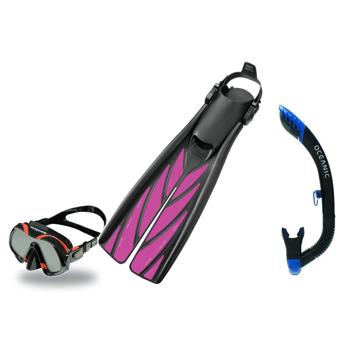 Zeagle Mask Fin Snorkel Package – Scope Mono, Venom or Mini Shadow Single Lens Mask + Ultra Dry 2 Snorkel + Recon Fins — Ven…