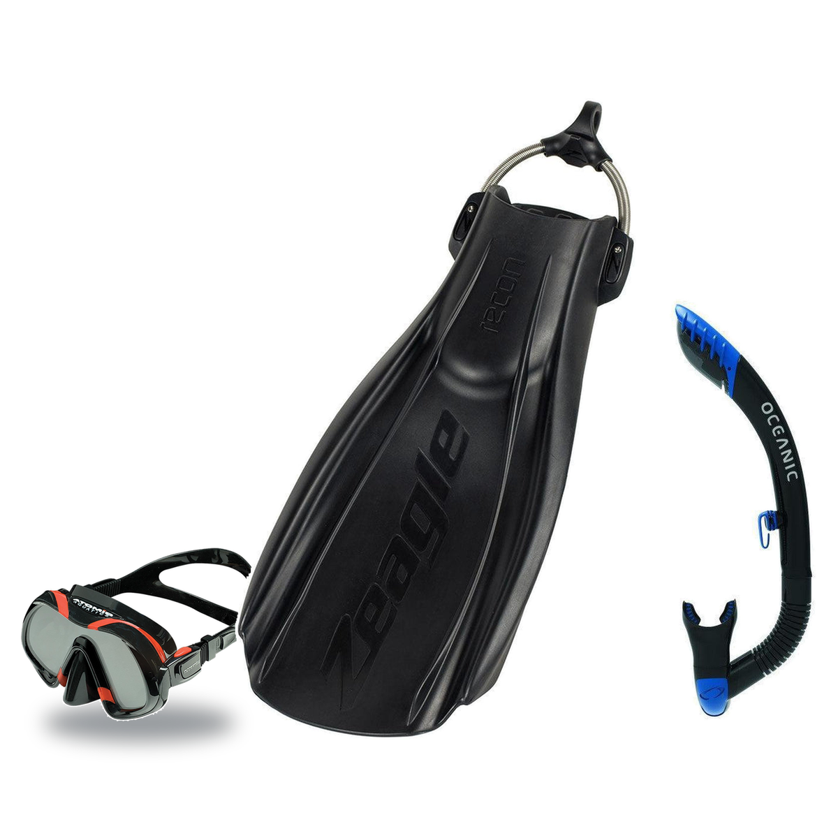 Zeagle Mask Fin Snorkel Package – Scope Mono, Venom or Mini Shadow Single Lens Mask + Ultra Dry 2 Snorkel + Recon Fins — Ven…