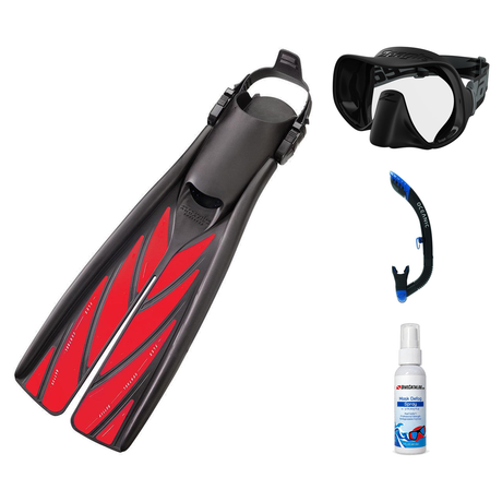 Zeagle Mask Fin Snorkel Package – Scope Mono, Venom or Mini Shadow Single Lens Mask + Ultra Dry 2 Snorkel + Recon Fins — Sco…