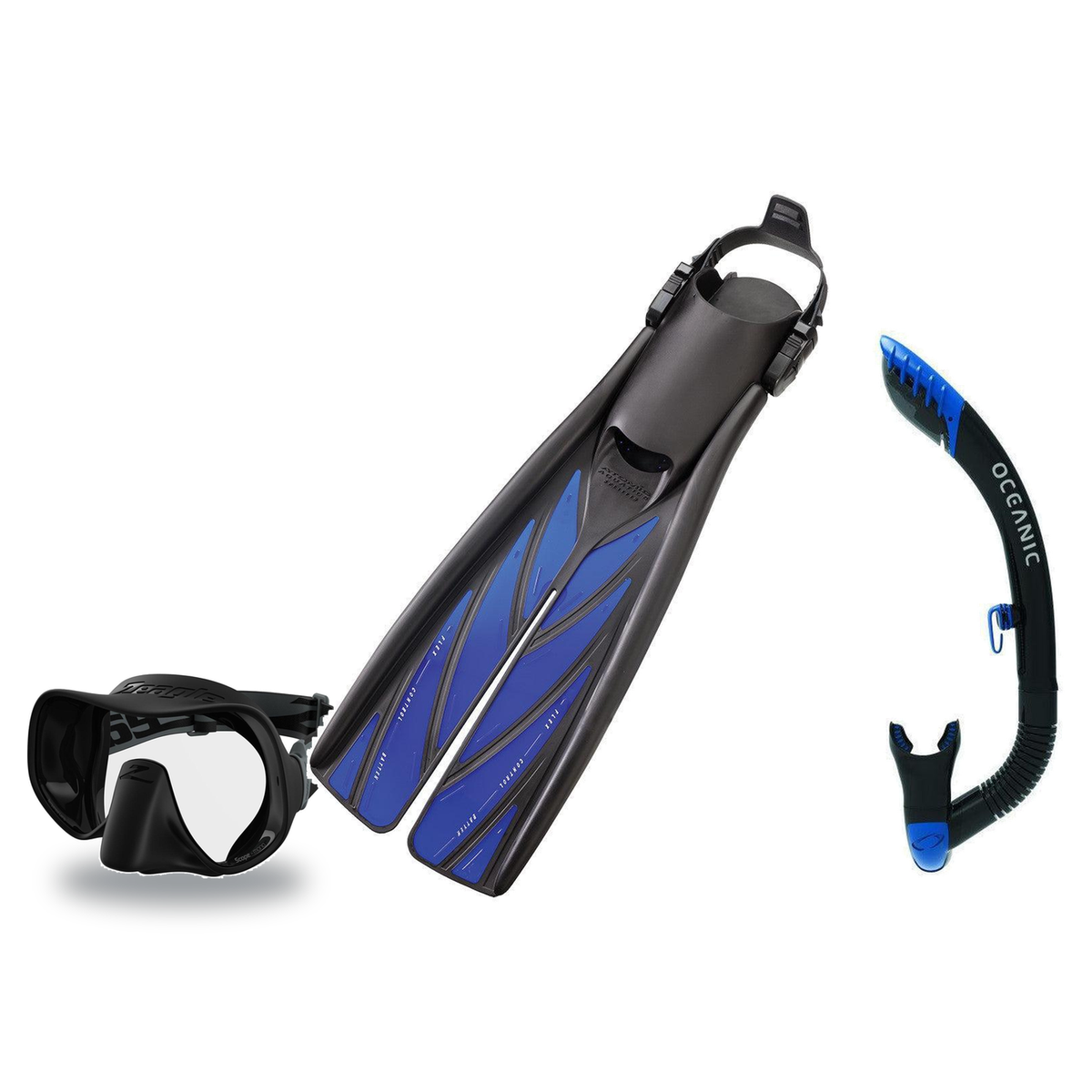 Zeagle Mask Fin Snorkel Package – Scope Mono, Venom or Mini Shadow Single Lens Mask + Ultra Dry 2 Snorkel + Recon Fins — Sco…