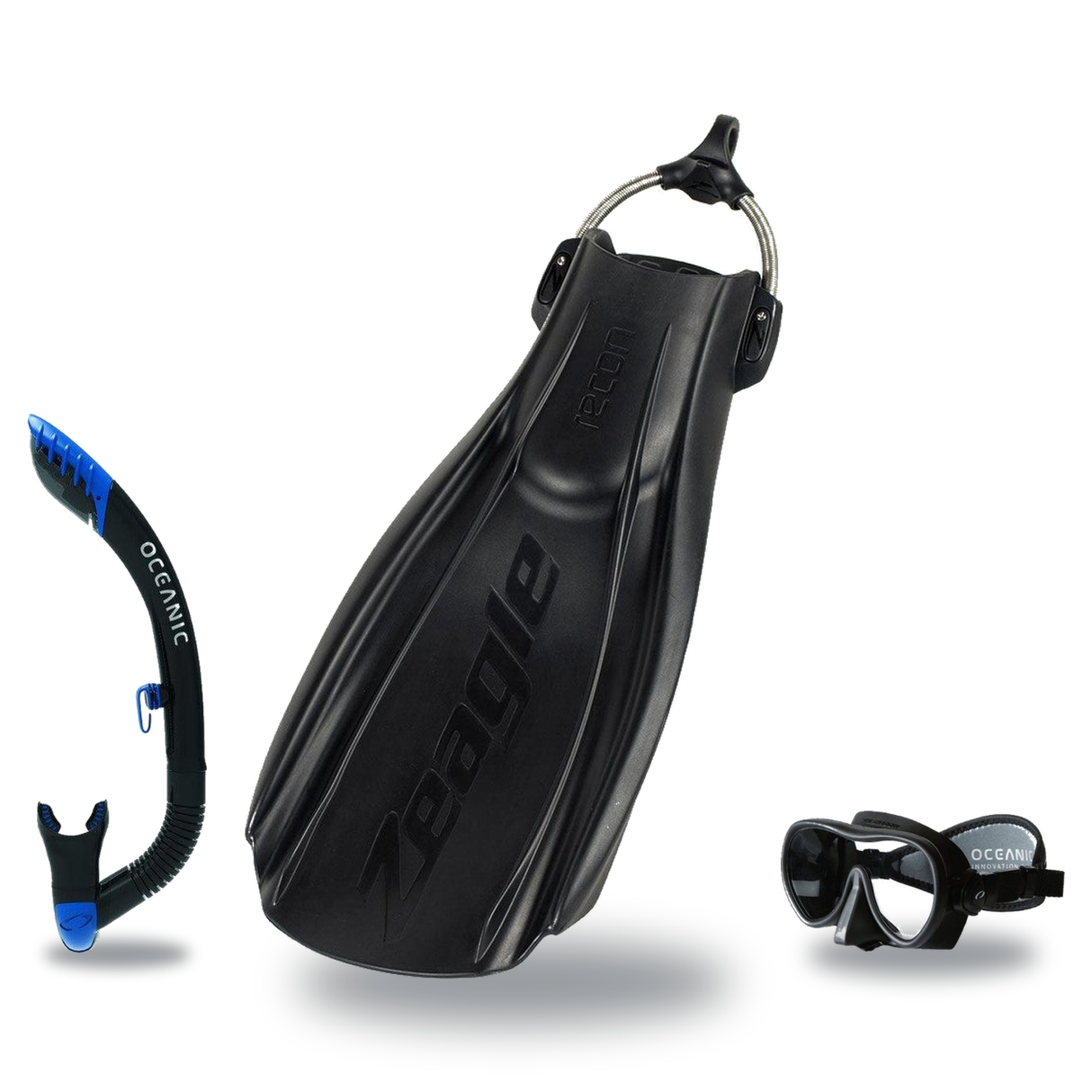 Zeagle Mask Fin Snorkel Package – Scope Mono, Venom or Mini Shadow Single Lens Mask + Ultra Dry 2 Snorkel + Recon Fins — Min…