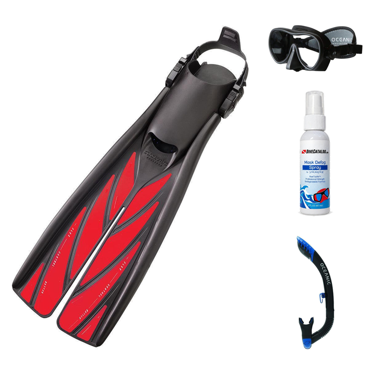 Zeagle Mask Fin Snorkel Package – Scope Mono, Venom or Mini Shadow Single Lens Mask + Ultra Dry 2 Snorkel + Recon Fins — Min…