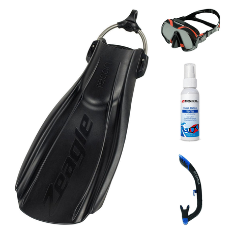 Zeagle Mask Fin Snorkel Package – Scope Mono, Venom or Mini Shadow Single Lens Mask + Ultra Dry 2 Snorkel + Recon Fins — Ven…