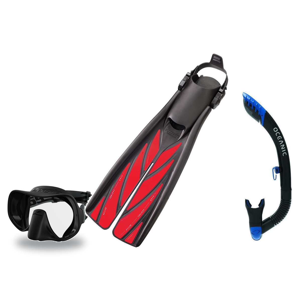 Zeagle Mask Fin Snorkel Package – Scope Mono, Venom or Mini Shadow Single Lens Mask + Ultra Dry 2 Snorkel + Recon Fins — Sco…