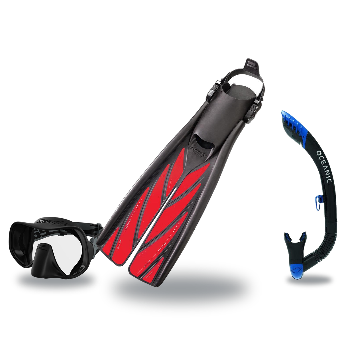 Zeagle Mask Fin Snorkel Package – Scope Mono, Venom or Mini Shadow Single Lens Mask + Ultra Dry 2 Snorkel + Recon Fins — Sco…