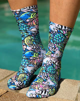 Spacefish Army Neon Fish Frenzy Dive Socks