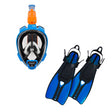 Ocean Reef Aria QR+ Dive Mask & DUO II Fins Combo-Blue-M/L Mask - L/XL Fins-