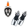 Ocean Reef Aria QR+ Dive Mask & DUO II Fins Combo-White-L/XL Mask - L/XL Fins-