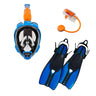 OCEAN REEF Aria QR+ Dive Mask & DUO II Fins Combo with Snorkie-Talkie-Blue-M/L Mask - L/XL Fins-