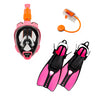 OCEAN REEF Aria QR+ Dive Mask & DUO II Fins Combo with Snorkie-Talkie-Pink-M/L Mask - L/XL Fins-