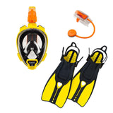 OCEAN REEF Aria QR+ Dive Mask & DUO II Fins Combo with Snorkie-Talkie-Yellow-L/XL Mask - L/XL Fins-