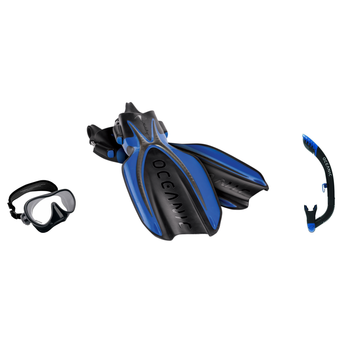 Oceanic Snorkeling Package – Shadow, Mini Shadow or Duo Mask + Ultra Dry 2 Snorkel + Manta Ray Fins — includes Oceanic Shado…