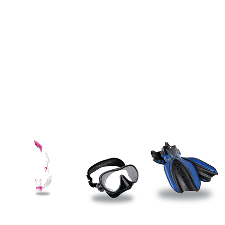Oceanic Snorkeling Package – Shadow, Mini Shadow or Duo Mask + Ultra Dry 2 Snorkel + Manta Ray Fins — includes Oceanic Shado…