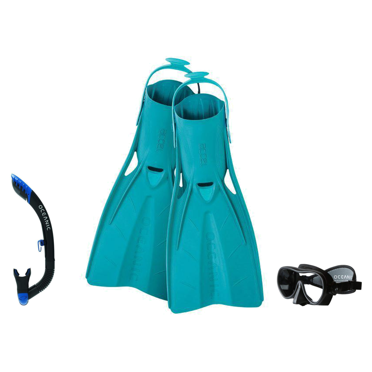 Oceanic Snorkeling Package – Shadow, Mini Shadow or Duo Mask + Ultra Dry 2 Snorkel + Manta Ray Fins — Mini Shadow – Compact…