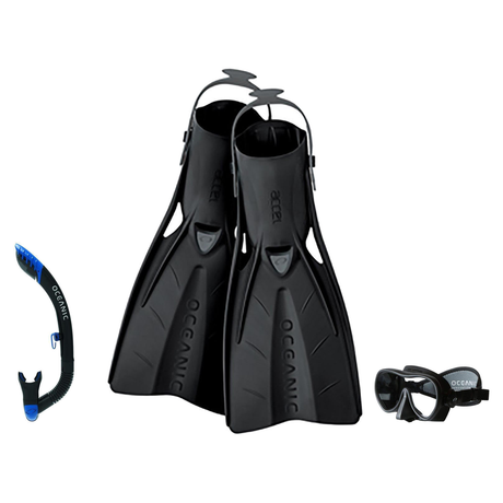 Oceanic Snorkeling Package – Shadow, Mini Shadow or Duo Mask + Ultra Dry 2 Snorkel + Manta Ray Fins — Mini Shadow – Compact…