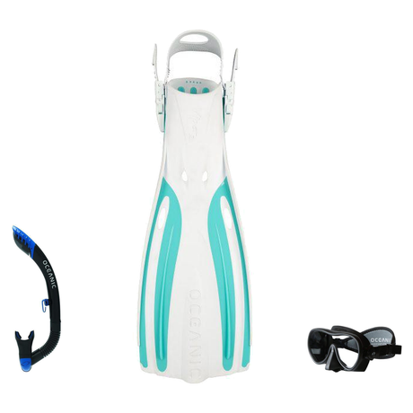Oceanic Snorkeling Package – Shadow, Mini Shadow or Duo Mask + Ultra Dry 2 Snorkel + Manta Ray Fins — Mini Shadow – Compact…