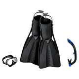 Oceanic Snorkeling Package – Shadow, Mini Shadow or Duo Mask + Ultra Dry 2 Snorkel + Manta Ray Fins — Shadow – Frameless, XL…