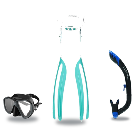 Oceanic Snorkeling Package – Shadow, Mini Shadow or Duo Mask + Ultra Dry 2 Snorkel + Manta Ray Fins — Duo – Good Value, Ocea…