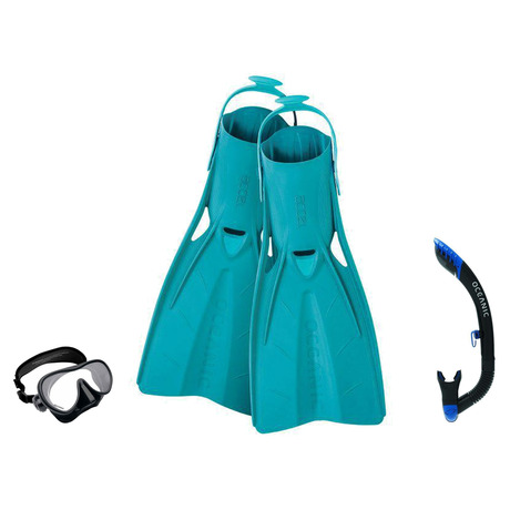 Oceanic Snorkeling Package – Shadow, Mini Shadow or Duo Mask + Ultra Dry 2 Snorkel + Manta Ray Fins — Shadow – Frameless, Oc…