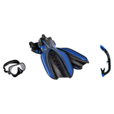 Oceanic Snorkeling Package – Shadow, Mini Shadow or Duo Mask + Ultra Dry 2 Snorkel + Manta Ray Fins — Shadow – Frameless, Oc…