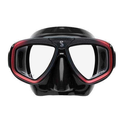 Scubapro Zoom Low-Volume Dual Lens Scuba Diving Mask - Red Black