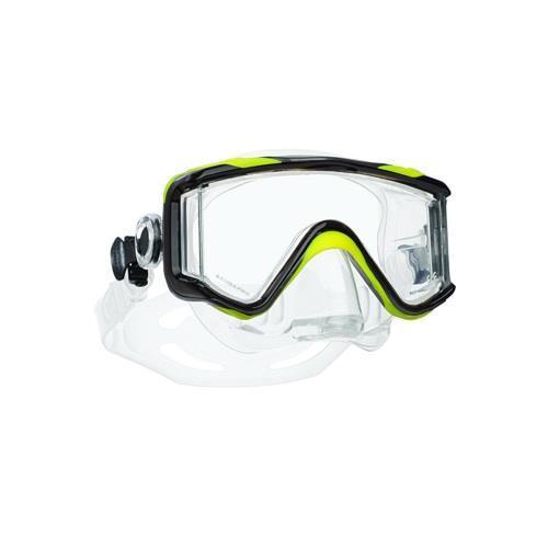 Scubapro Crystal Vu Plus Single Lens Scuba Diving Mask w/ Purge - Black/Yellow/Gray