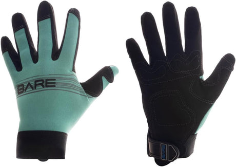 Open Box Bare 2mm Tropic Pro Dive Gloves-Aqua-M-